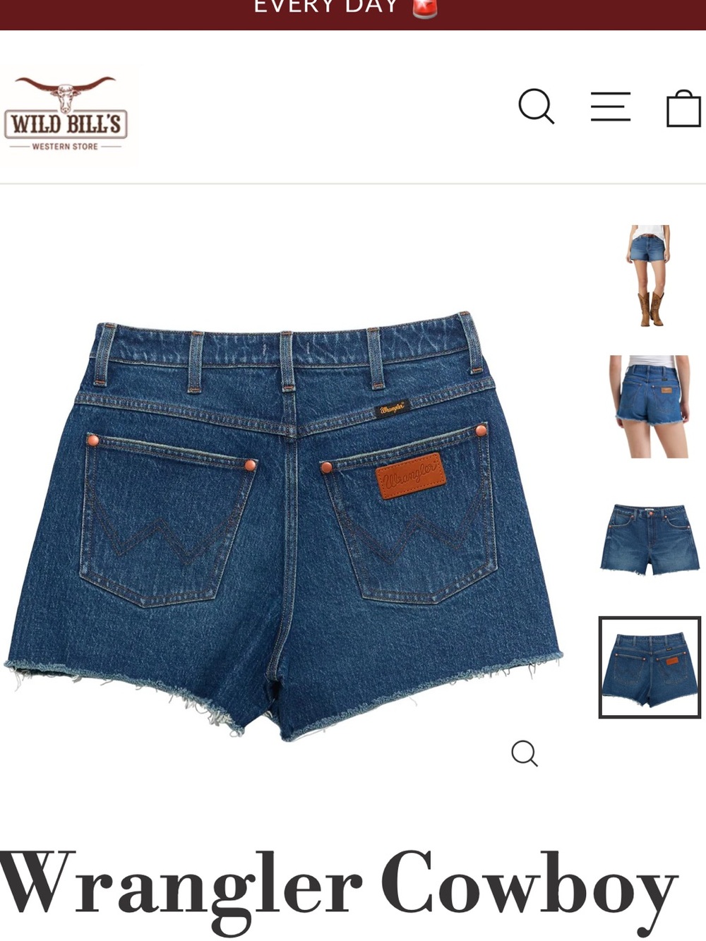 Wrangler Women’s Festival High-Rise Denim Cutoff Shorts